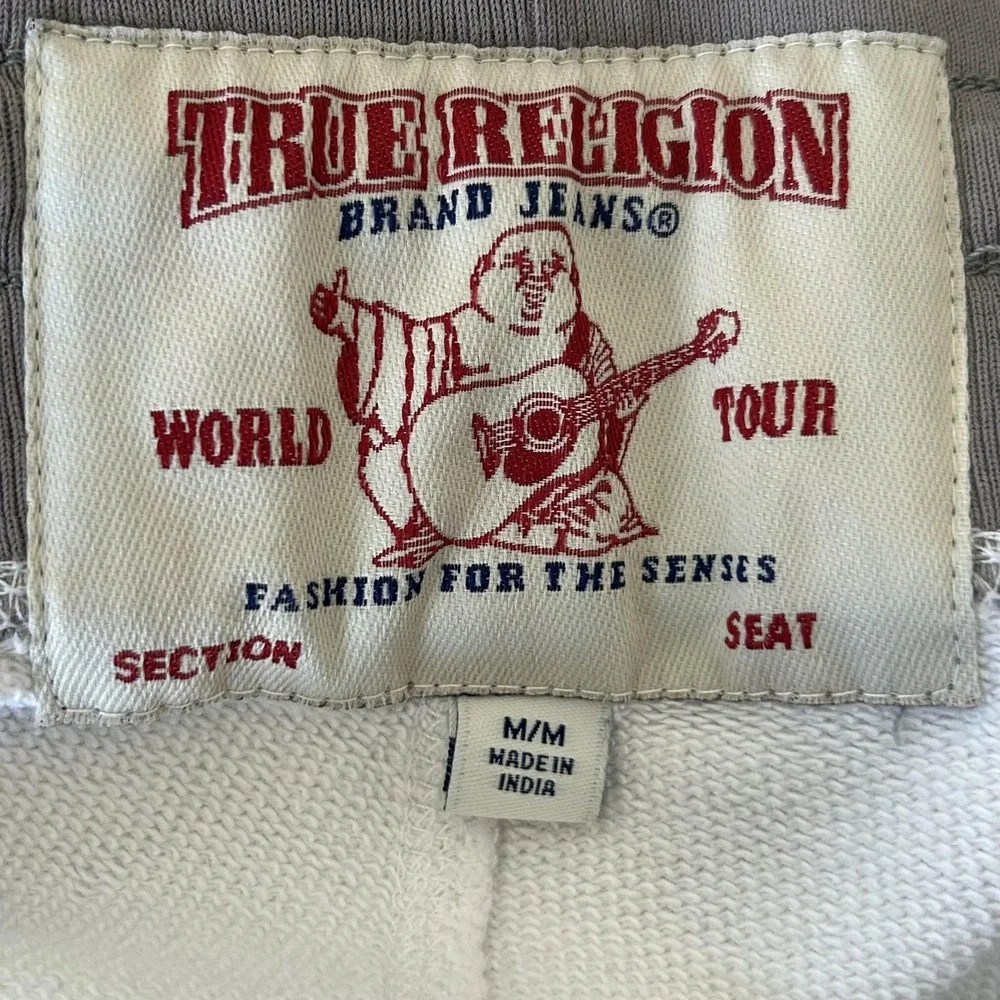 True Religion Sweat Shorts Mens Medium White‎ Cut Off Boxing